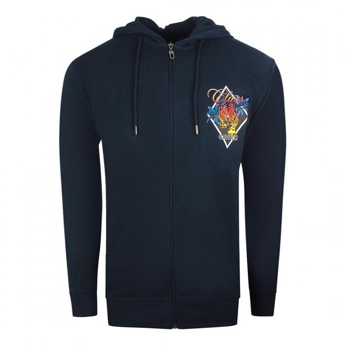 Cavalli Class Mens Diamond Logo Full Zip Hoodie