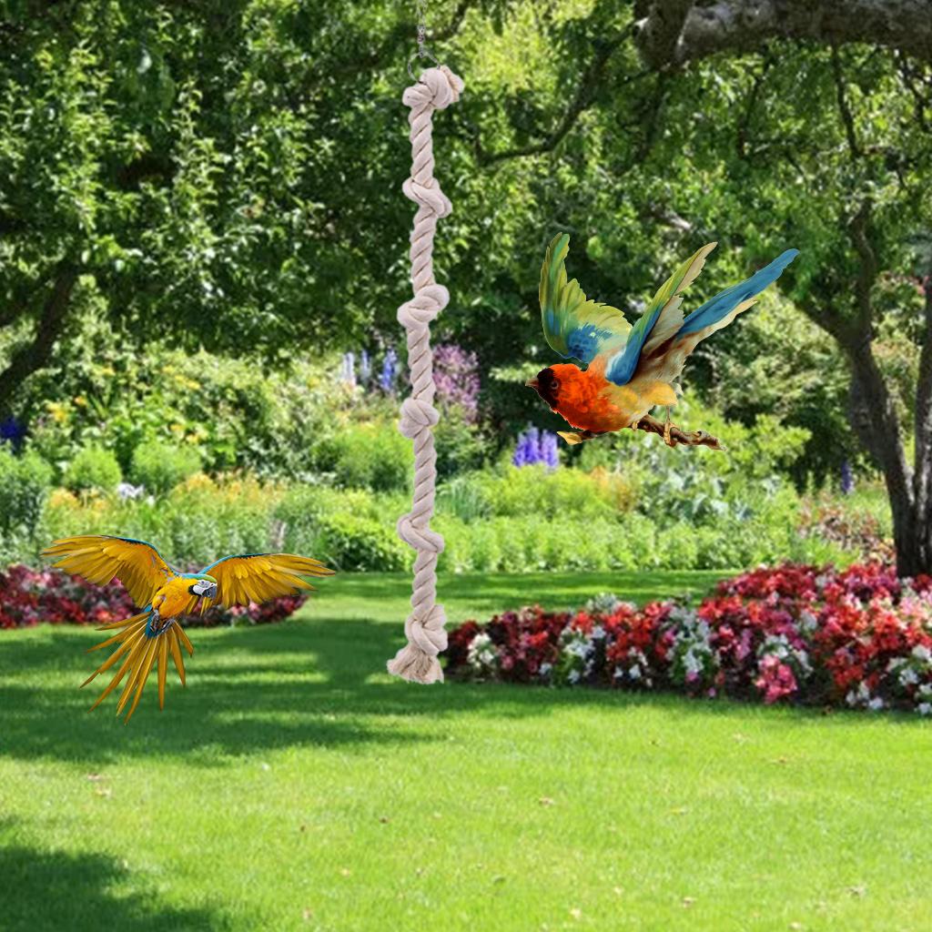 Игрушки для жевания птиц Подвесная игрушка для лазания попугаев Хлопковая веревка с узлами Игрушка-качели Аксессуары для клетки для маленьких и средних птиц