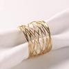 New Creative Mental Napkin Rings Art Circle Hollow Gold Round Western Handcrafted Home Weddings Table Decoration Napkin Rings