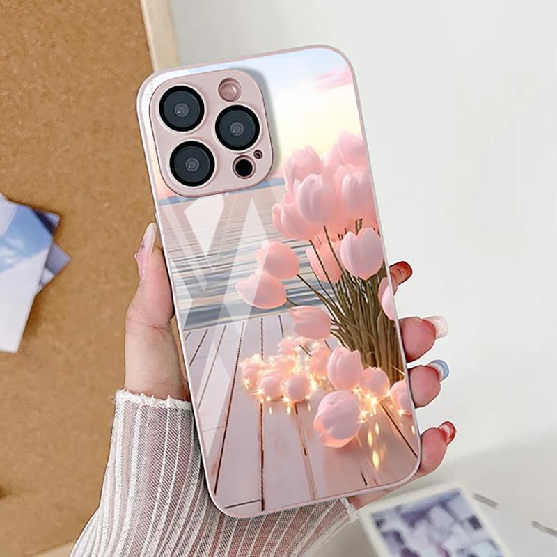 Чехол из закаленного стекла для iPhone 15 Pro Max Funda iPhone 11 13 14 15 12 XR 7 8 Plus X Xs 13pro 15pro с леопардовым принтом
