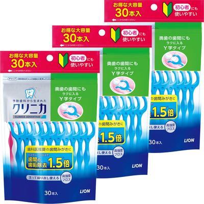 Advantage Dental 30 штук x 3 упаковки Зубная нить, Y-образная,