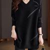 New Autumn and Winter Super Good-looking Thickened Sweater for Women Loose and Lazy Style Mid-length Wool Base Shirt