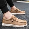 Fashion New Fashion Handmade Leather Casual Mens Walking Shoes Design Minimalist Loafers Low Top Lace-Up Driving Flats Plus Size 40-48