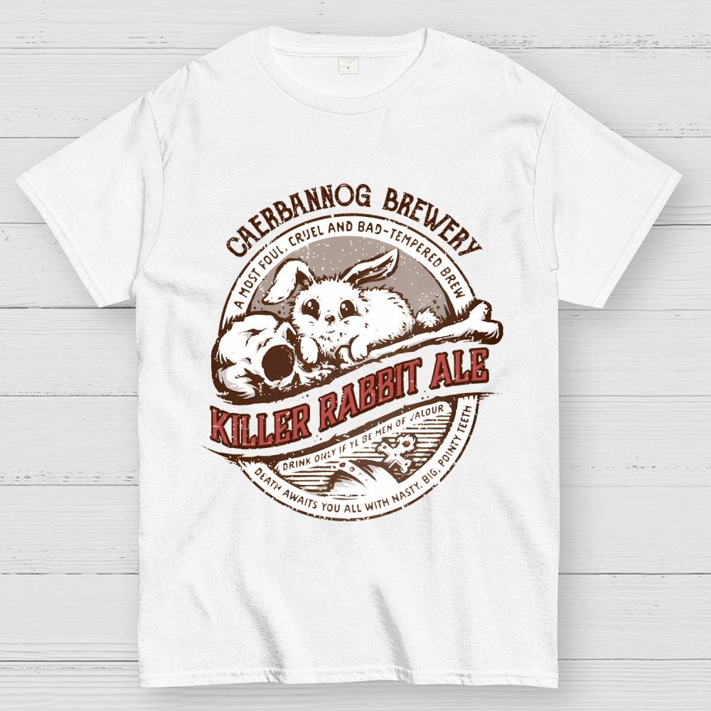 Killer Rabbit Ale Унисекс 100% Хлопок Летняя Повседневная Прохладная Свободная Футболка