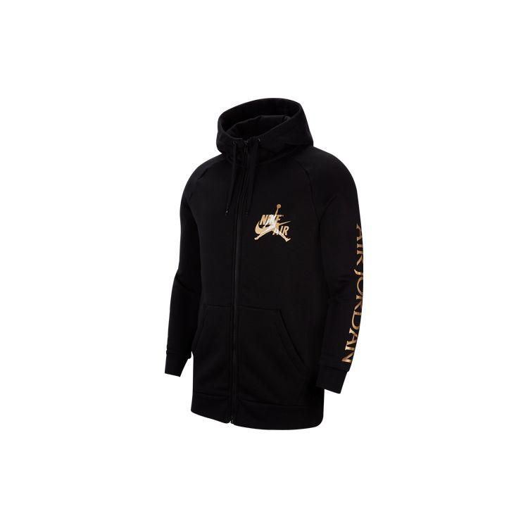 Jordan Jumpman Classic Logo Print Повседневная спортивная куртка с капюшоном Мужские куртки Черные CK2223-011