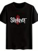 Графическая футболка SLIPKNOT | Повседневная летняя футболка | Дизайн с логотипом рок-группы | Полиэстер