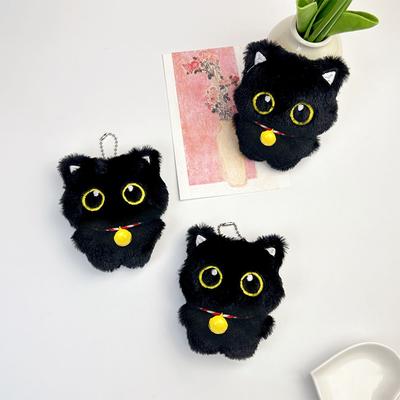 10 см милая черная кошка плюшевая игрушка кукла маленькая подвеска милые кошки брелки для девочек подарок плюшевая сумка подвеска сумка украшение