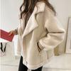 Women's Winter Windproof Warm Jacket Lining Padded and Thickened Business Warm Jacket PU Leather Jacket