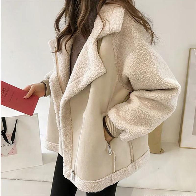 Women's Winter Windproof Warm Jacket Lining Padded and Thickened Business Warm Jacket PU Leather Jacket
