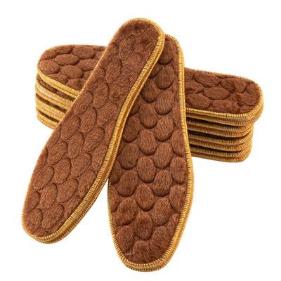 2 пары теплых зимних стелек, утолщенные плюшевые противоскользящие вставки для обуви, дышащие, с функцией сохранения тепла, грелки для ног