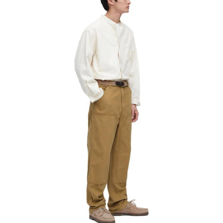 Uniqlo SS23 Однотонные Повседневные Рабочие Брюки Мужские Брюки Верблюжий 457928-34