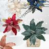 26cm Christmas Tree Wreath with Glitter Poinsettia Flower Decor  Christmas Tree