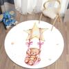 Living Room Round Carpet Floor Mat Kids Anti-Slip Mat Cartoon Bear Print Kids Carpet Kawaii Area Rug