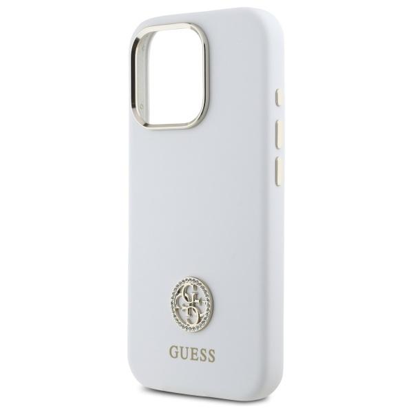 Guess GUHCP16LM4DGPH iPhone 16 Pro 6.3" white/white hardcase Silicone Logo Strass 4G