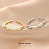Banyan Tree S925 Silver Minimalist Interlocking Hollow Ring for Women