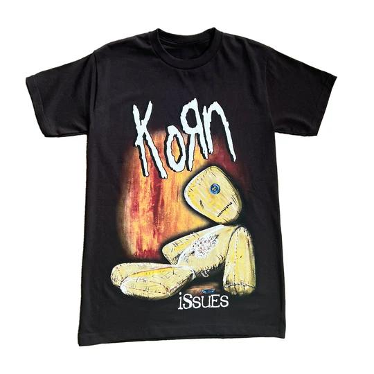 Korn black cotton TShirt Casual Streetwear Unisexs Graphic Tee Summer Short Sleeve