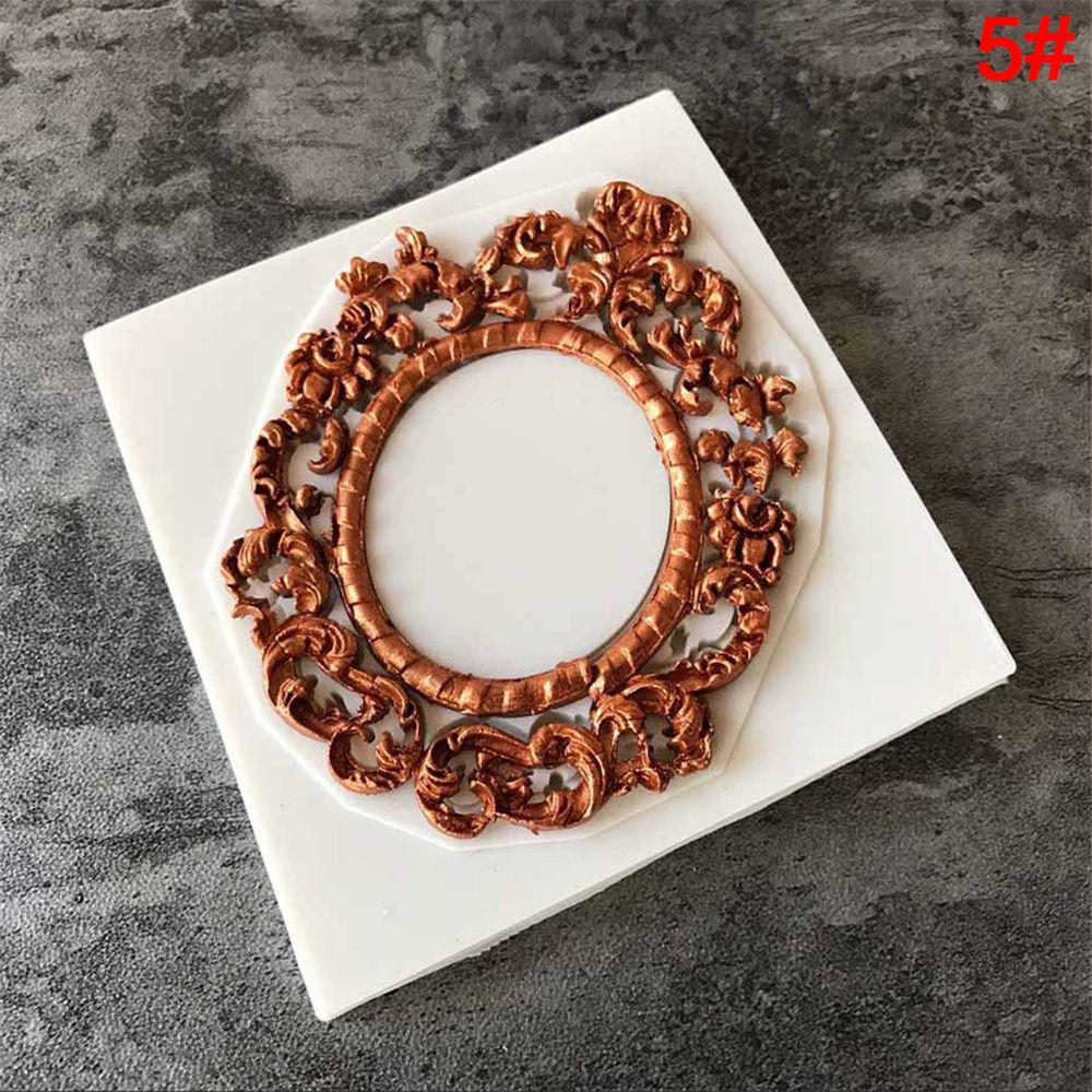 Украшение для выпечки Шоколад Античная зеркальная рама Силиконовая форма Бордюр Тиснение Мастика Форма для торта