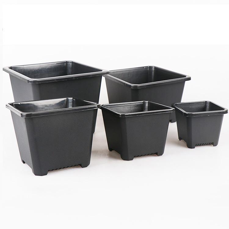 Утолщенный черно-белый квадратный горшок для бонсай и суккулентов