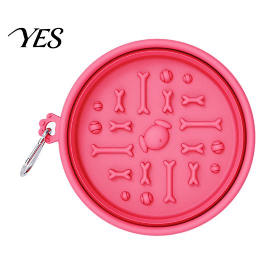 Non-slip Pet Bowl Foldable Bowl, Portable Slow Feeder with Suction Travel Food Container Cups, Non-Slip Silicone Collapsible for Cats Dogs Leak-proof