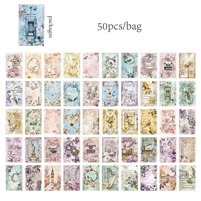 6 стилей 50 шт./упак. липкая бумага для заметок неклейкий материал бумага винтажное руководство DIY коллаж наклейки записная книжка