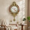 Wall Clock with Pendulum Ornate Pendulum Wall Clock Quiet Stylish for Homeowners, Living Room, Bedroom