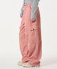 UNKNOWN PLANET Chin Pleated Wide String Cargo Cotton Pants Pink
