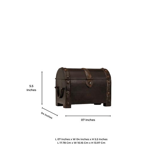 Wooden Box Storage Box Trunk Rustic Pirate Treasure Chest for Kids Adults Jewellery Organizer Home Decor Showpiece Rajasthan Art