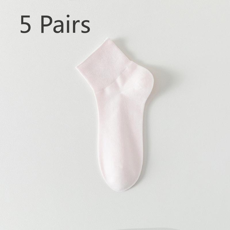 5 пар женских весенних и летних тонких носков из чистого хлопка с дезодорирующим эффектом, впитывающих пот, спортивных, универсальных, средней длины