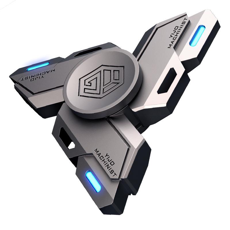 Fingertip Gyro Luminous Metal Alloy Smart Fidget Spinner Desk Hand Stress Relief Toys for Adults
