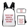 Style Unique flim flam flamingo 3D Pattern 3pcs/Set Schoolbags Daily Laptop Pack Rucksack Sling Carry Carrier Pen Case
