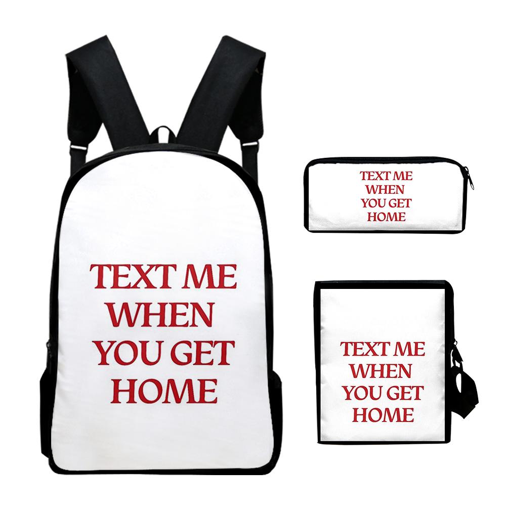 Style Unique flim flam flamingo 3D Pattern 3pcs/Set Schoolbags Daily Laptop Pack Rucksack Sling Carry Carrier Pen Case