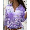 Модная винтажная блузка с принтом для женщин, летние рубашки на пуговицах с длинными рукавами 5XL, свободные элегантные повседневные топы с цветочным принтом Blusas 26256