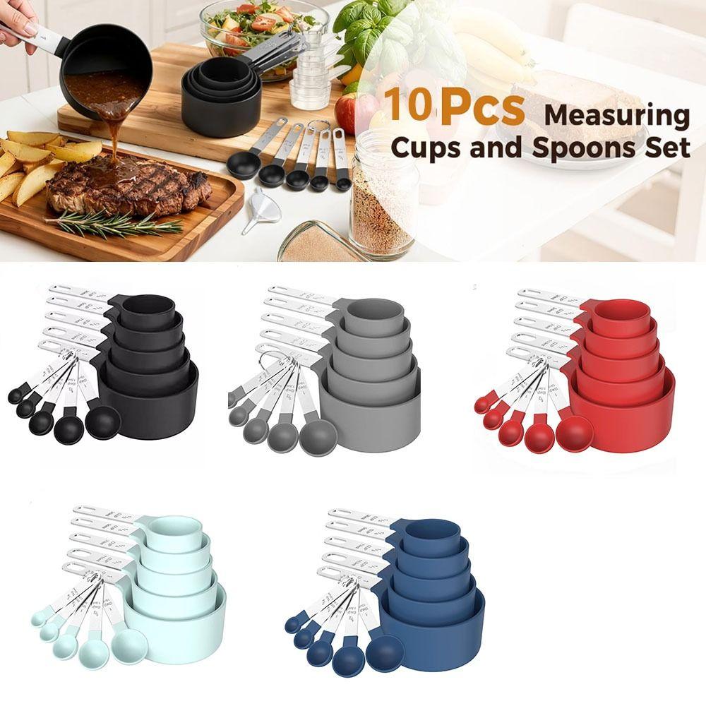 10PCS Graduated Measuring Spoons Set Stackable Measuring Cup and Spoon Set Household Kitchen