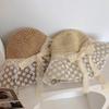 Large Brim Flower Sun Hat Breathable Lace Bowknot Sunshade Cap Vacation Woman's Straw Hat  Travel
