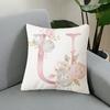 Чехол на подушку, многоразовый чехол для создания атмосферы, короткий бархатный стильный Невыцветающий чехол с розовыми буквами и цветочным декором