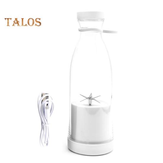 Электрическая соковыжималка объемом 380 мл, перезаряжаемая, смузи-машина с 6 лезвиями, дорожная бутылка без бисфенола А для льда, фруктов, овощей, портативный блендер для домашнего/уличного использования