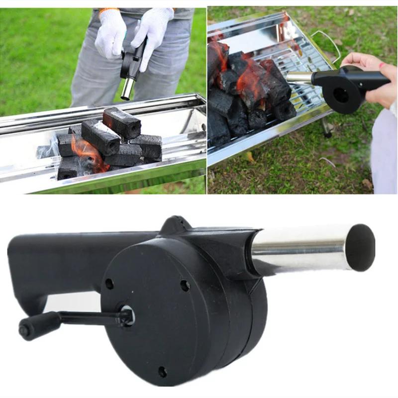 BBQ Fan Outdoor Barbecue Hand-cranked Air Blower Portable Grill Fire Bellows Tool Picnic Camping Fans Kitchen Tools