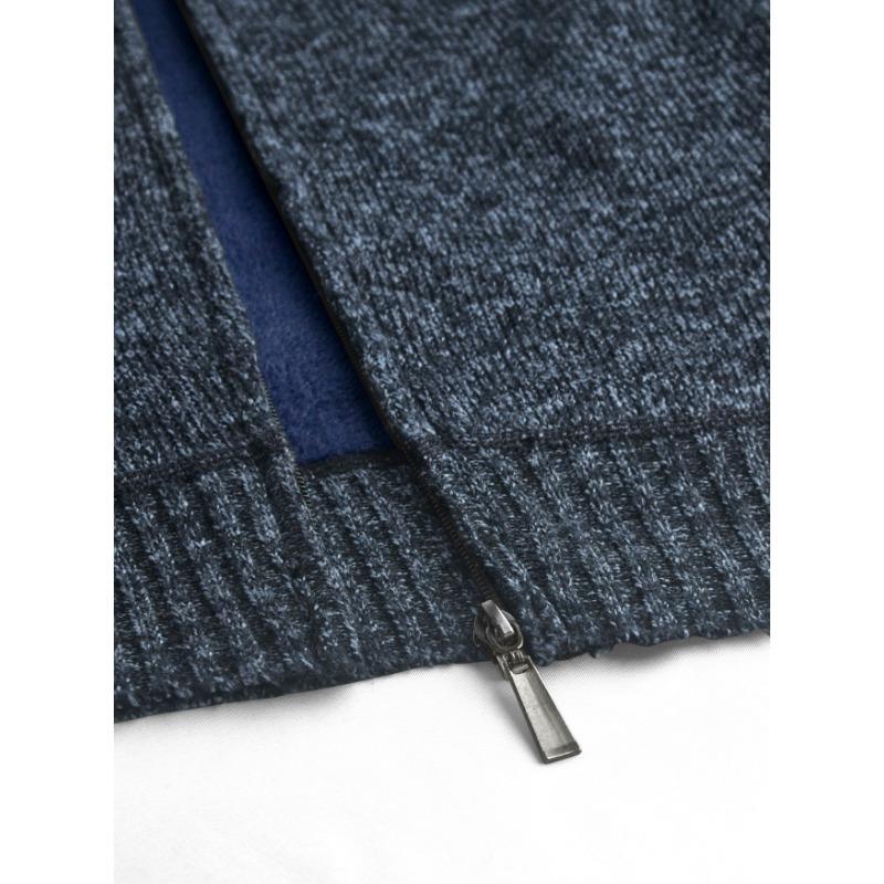 Men S Thick Fleece Long Sleeve Knitted Cardigan Casual Winter Sweater