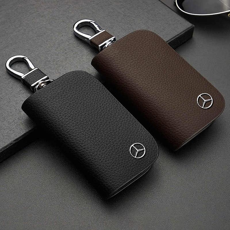 Автомобильная наклейка Кожаный чехол для ключей автомобиля Обложка для брелока Сумка Кошелек Брелоки Для Mercedes Benz AMG W204 W205 W212 W213 W222 x153 W1
