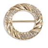Geometric Women Gift Three-ring Square Crystal Round Scarf Ring Scarf Buckle Shawl Clip Brooch