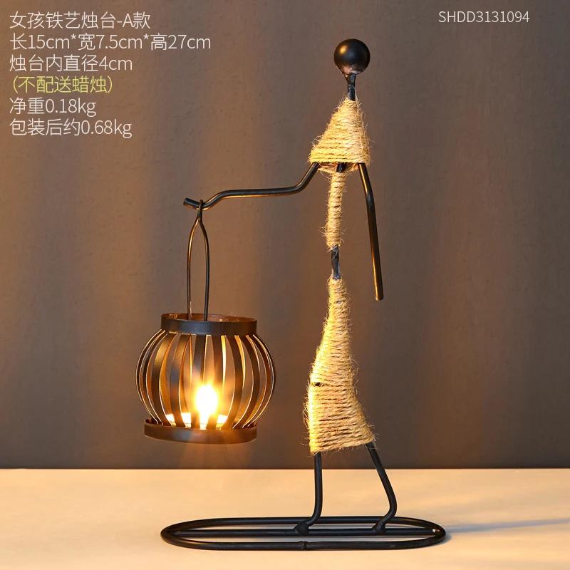 Creative Wedding Table Nordic Home Decor Retro Iron Candle Holder Birthday Christmas Decoration Coffee House Home Furnishings