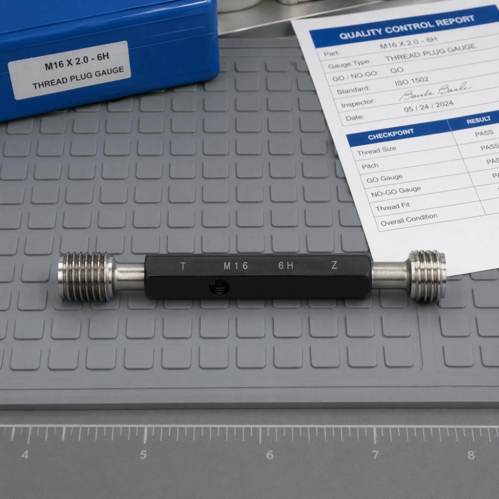 M16*2.0 Thread Plug Gauge Double End Hex Handle Measurement Hand Tool For Industrial Measurement