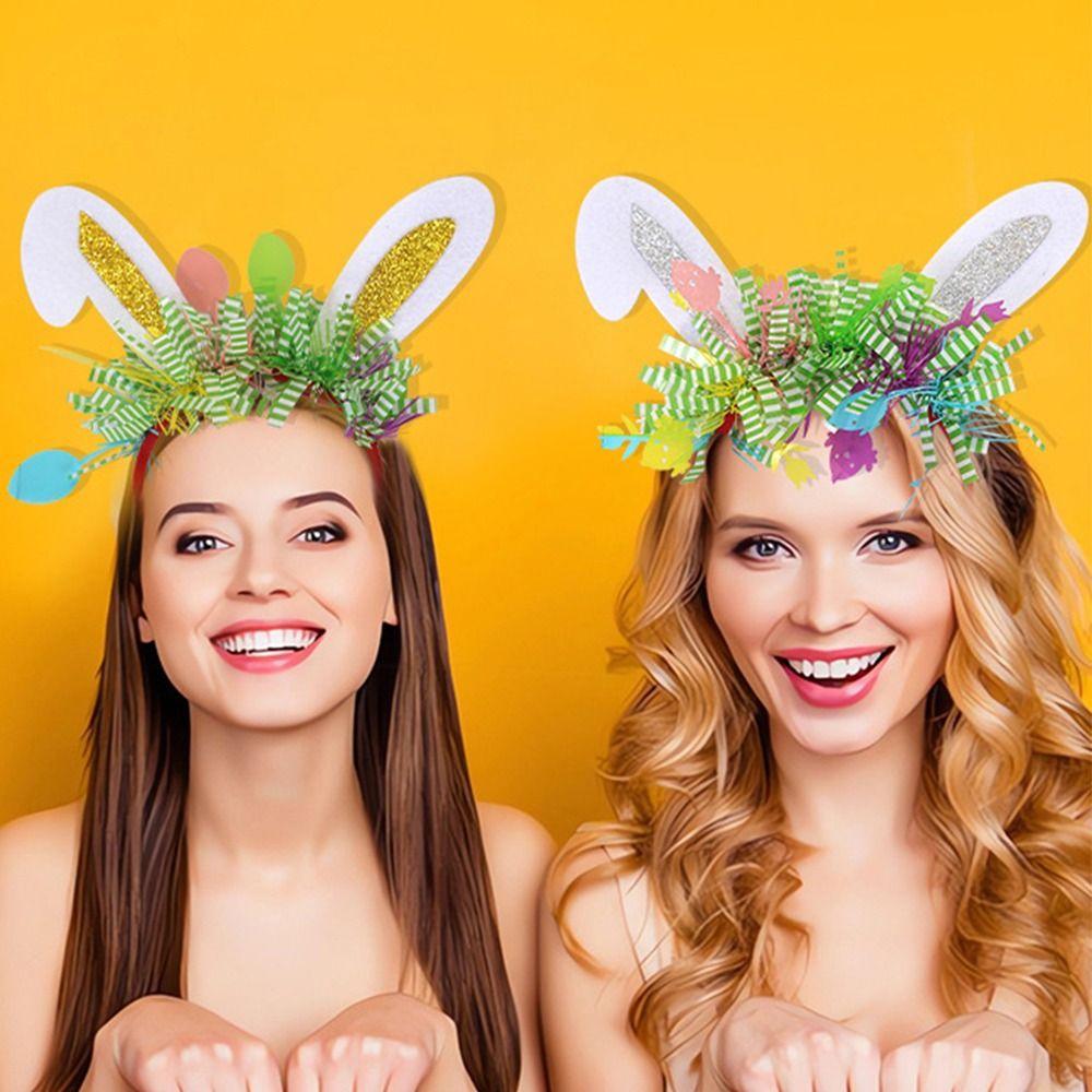 Sequin Easter Rabbit Ears Headbands Wear-resistant Cosplay Headbands  Costume Party Accessories
