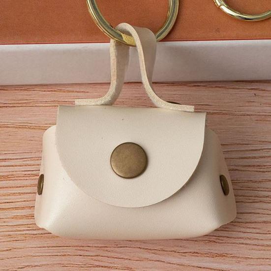 Мини кошелек для монет в форме пельменя, брелок с застежкой-кнопкой, съемный ремешок на запястье, из искусственной кожи, водонепроницаемая компактная сумка, держатель для ключей