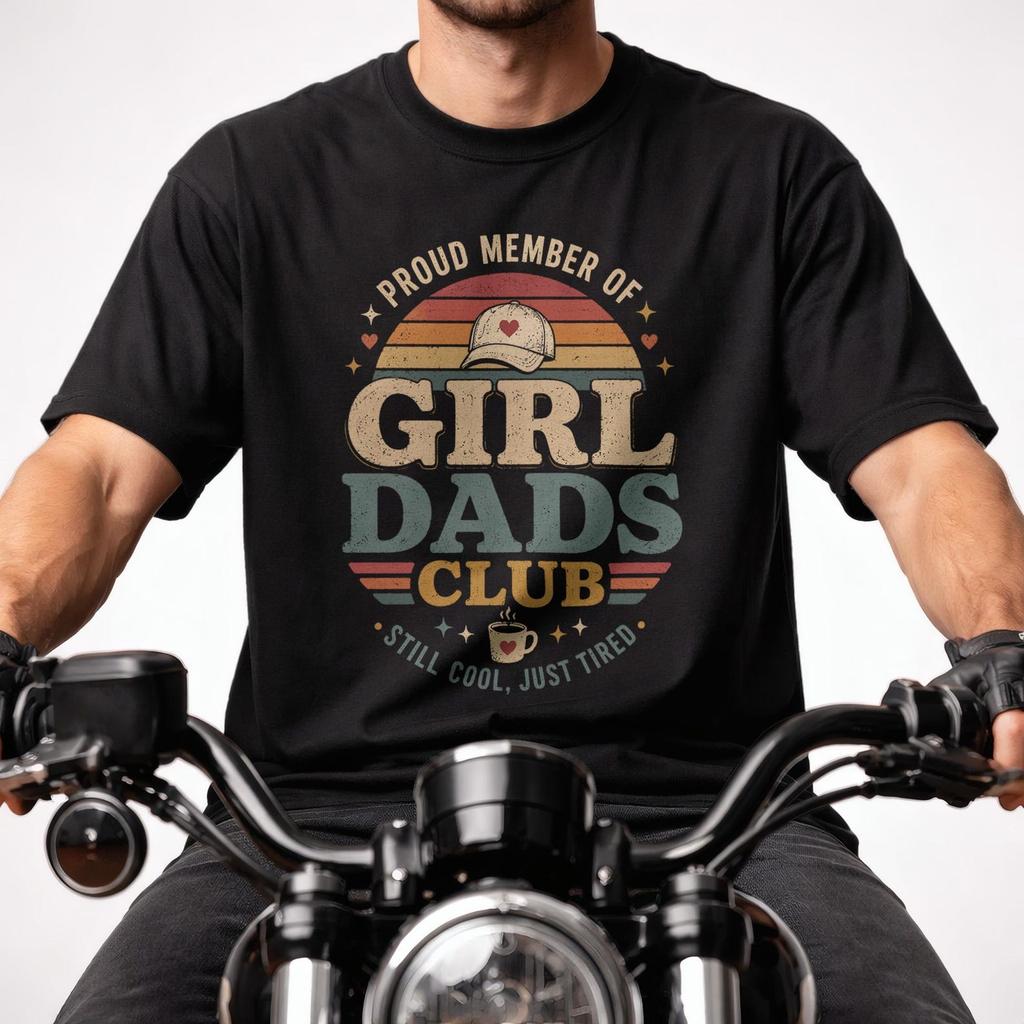 Proud Member of Girl Dads Club Tee, Vintage Retro Style T-Shirt, Funny Father Gift