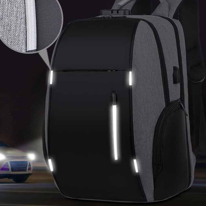 Многофункциональный деловой рюкзак для ноутбука, USB-зарядка, ночное отражение, мужская сумка-рюкзак, повседневная сумка