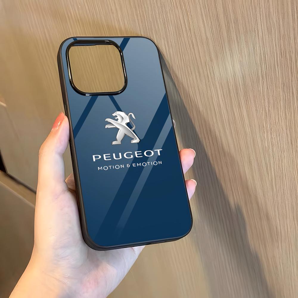 Чехол для телефона с логотипом автомобиля P-peugeotes Для 17 Pro Max Iphone 16 Plus 15 Pro Max 14 12 11 13 Mini X Xs XR PC+TPU Чехол