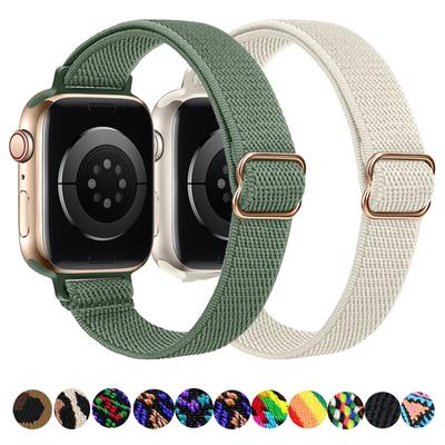 Тонкий ремешок для резинки для волос для Apple, ремешок для часов 40 мм, 44 мм, 38 мм, 42 мм, эластичный нейлоновый браслет-петля соло для iWatch 3, 4, 5, 6 se 7, 45 мм, 41 мм