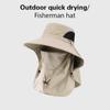 Summer Sun Hats Uv Protection Outdoor Hunting Fishing Sun Cap Wide Brim Breathable Removable Fisherman Hat