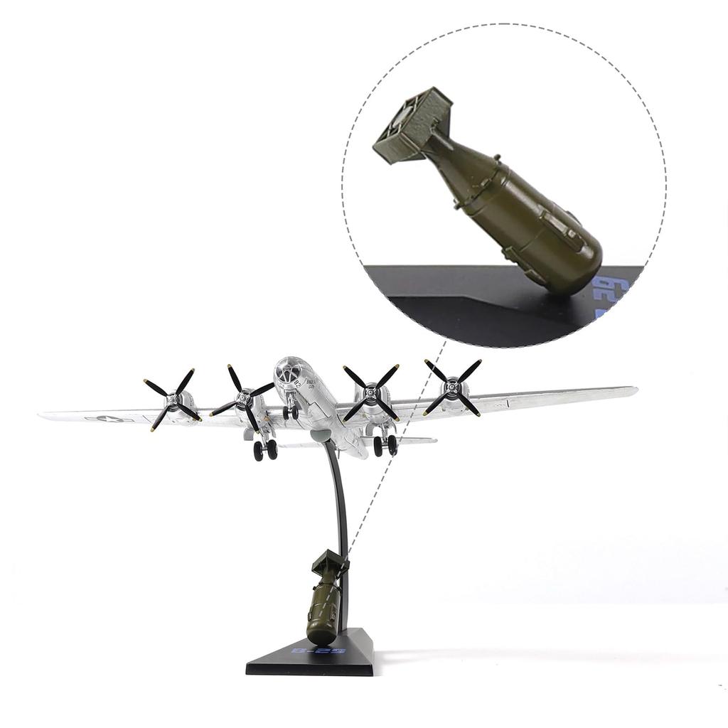 NUOTIE Superfortress Little Boy Metal Bomber Model Kit Истребитель Второй мировой войны Литой сплав Модель самолета Винтажный истребитель Военный самолет Модель 1/144